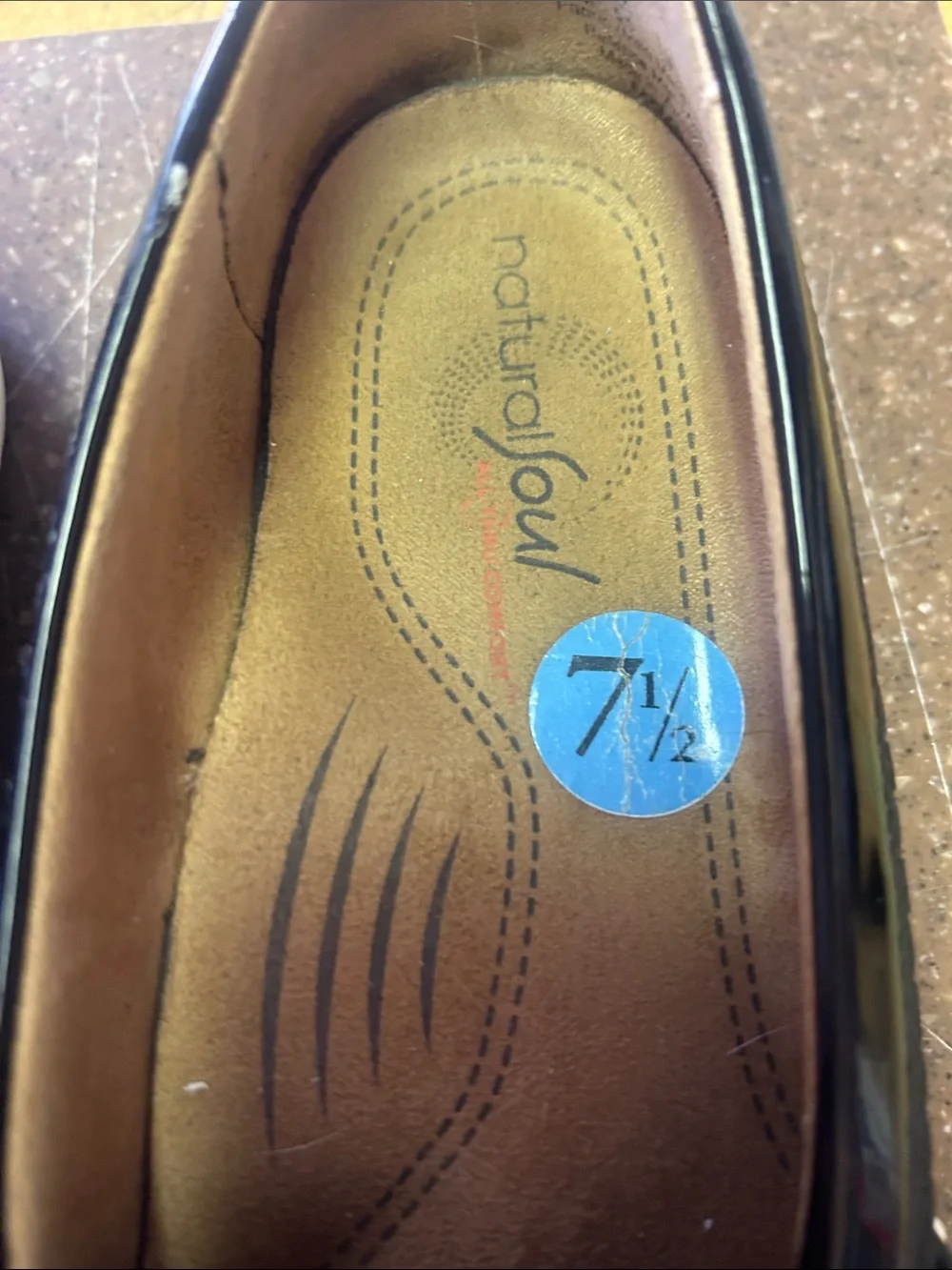 Natural Soul Black Woven Penny Loafers with White Sole